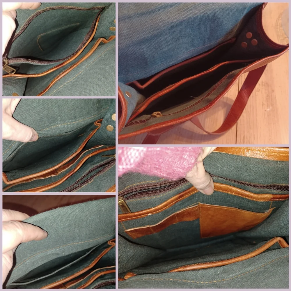 MEN'S VINTAGE LEATHER CROSSBODY MESSENGER BAG